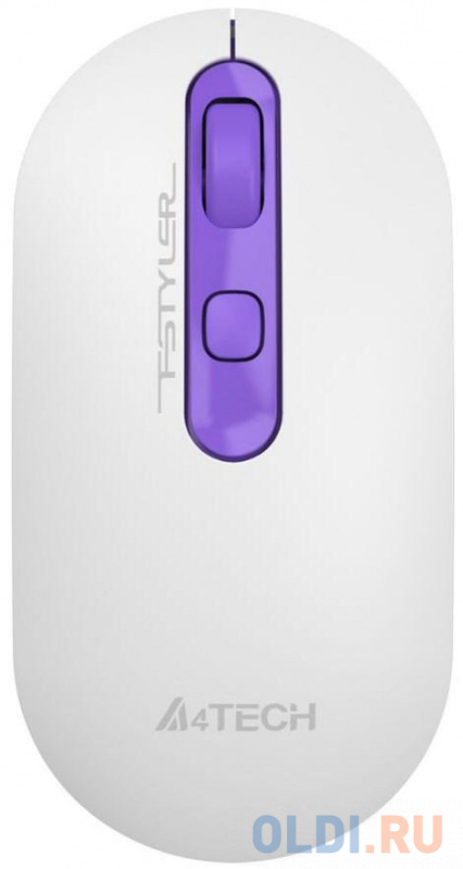 

Мышь A4Tech Fstyler FG20 Tulip белый/фиолетовый оптическая (2000dpi) беспроводная USB (4but)