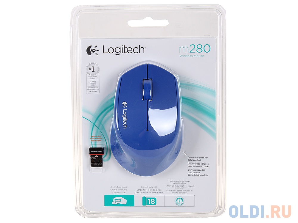 Мышь (910-004290) Logitech Wireless Mouse M280 Blue EWR