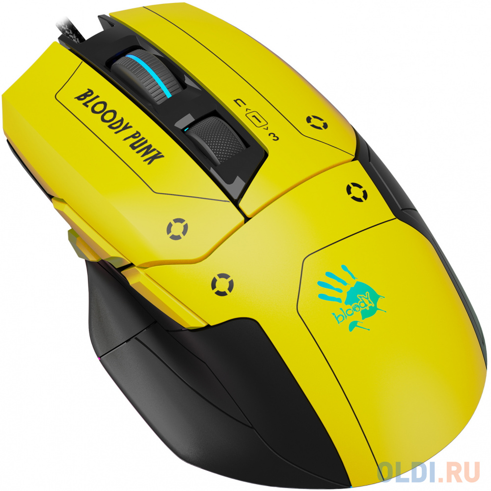Мышь A4Tech Bloody W70 Max Punk желтый/черный оптическая (10000dpi) USB (11but) мышь a4 bloody p81s оптическая 8000dpi usb 8but