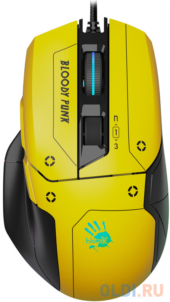 Мышь A4Tech Bloody W70 Max Punk желтый/черный оптическая (10000dpi) USB (11but) - фото 2