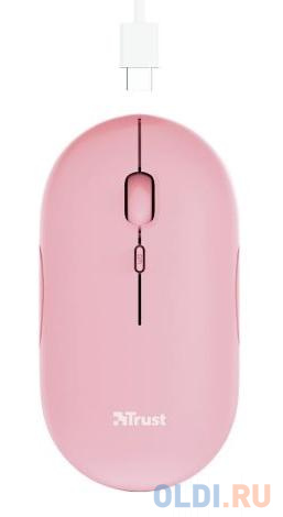 Мышь беспроводная TRUST 24125 розовый USB + радиоканал, размер 108х57х25 мм. - фото 2