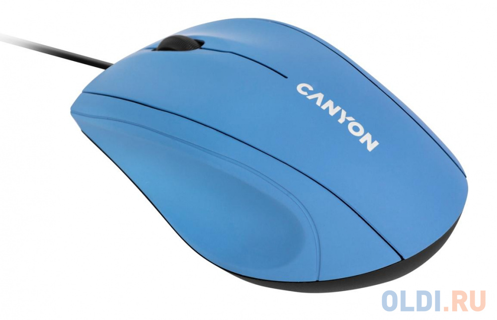 Wired Optical Mouse with 3 keys, DPI 1000 With 1.5M USB cable,Light Blue,size 72*108*40mm,weight:0.077kg