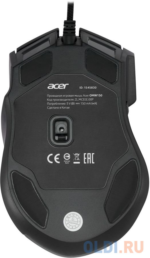 Мышь проводная Acer OMW150 чёрный USB фото