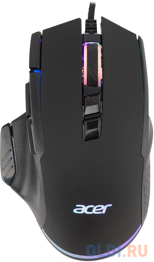 Мышь проводная Acer OMW180 чёрный USB мышь проводная игровая sonnen q10 7 кнопок программируемая 6400 dpi led подсветка черная 513522
