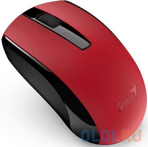 Мышь беспроводная Genius ECO-8100 красная (Red), 2.4GHz, BlueEye 800-1600 dpi, аккумулятор NiMH new package аккумулятор gp 270aahc aa nimh 2700mah 16шт