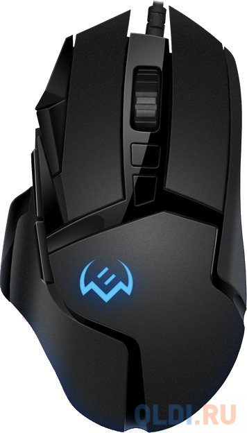 Игровая мышь SVEN RX-G975 чёрная (10 кнопок, 10000 dpi, USB, PIXART 3325, RGB подсветка), цвет чёрный, размер 132 ? 76 ? 42 мм. - фото 1