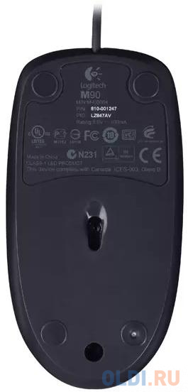 Мышь проводная Logitech M90 чёрный USB фото