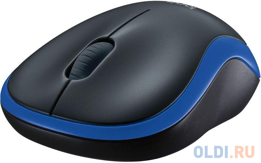 Мышь беспроводная Logitech M185 чёрный синий USB + радиоканал 910-002236 фото