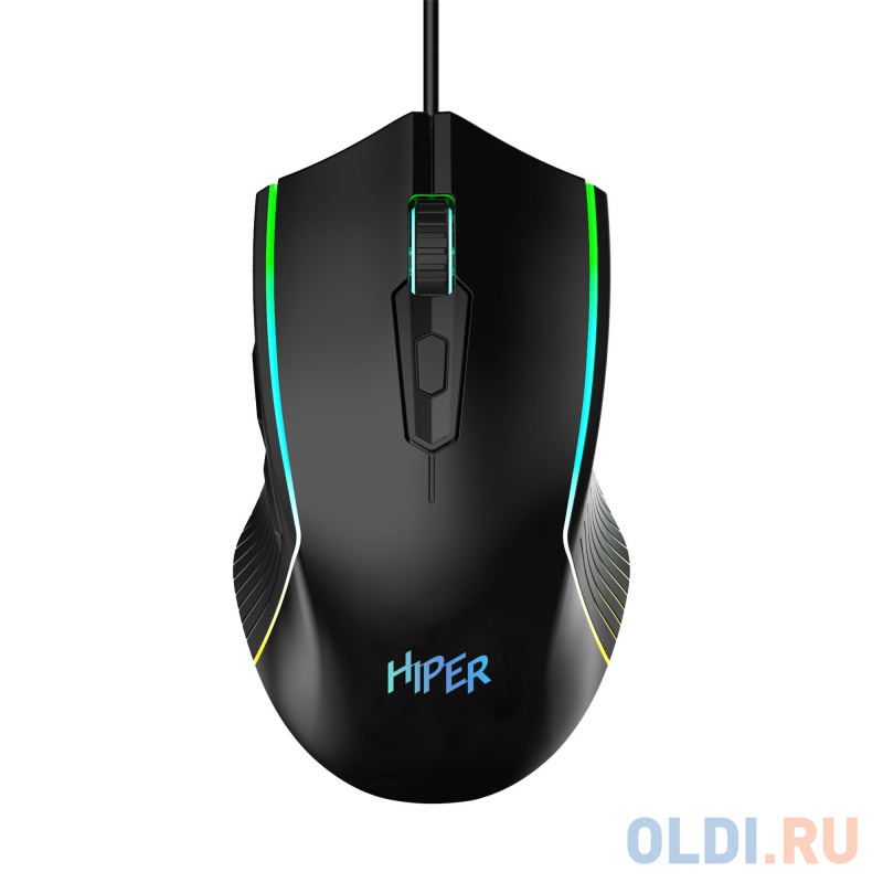 

Мышь игровая HIPER MX-R400 Rebell {7кн, 7200DPI, кабель 1.5м, USB, черный}, Чёрный