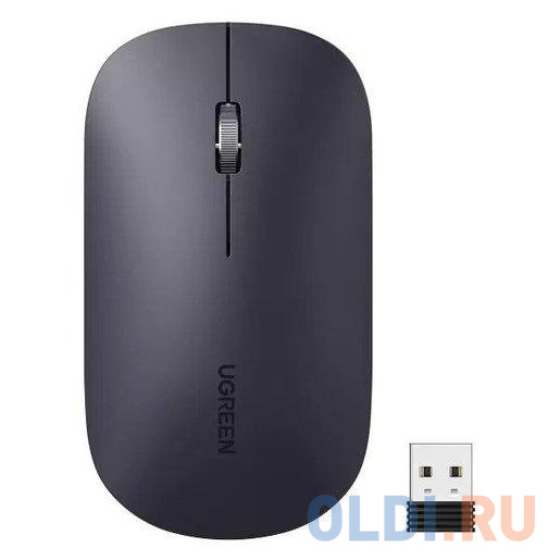 

Мышь беспроводная Ugreen MU001 чёрный серый USB + радиоканал