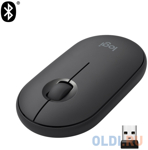 Мышь беспроводная Logitech Pebble M350 чёрный USB + Bluetooth мышь беспроводная microsoft 1850 чёрный bluetooth