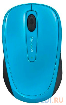 Мышь Microsoft Wireless Mobile Mouse 3500 Cyan Blue голубой оптическая (8000dpi) беспроводная (2but) GMF-00271 - фото 1