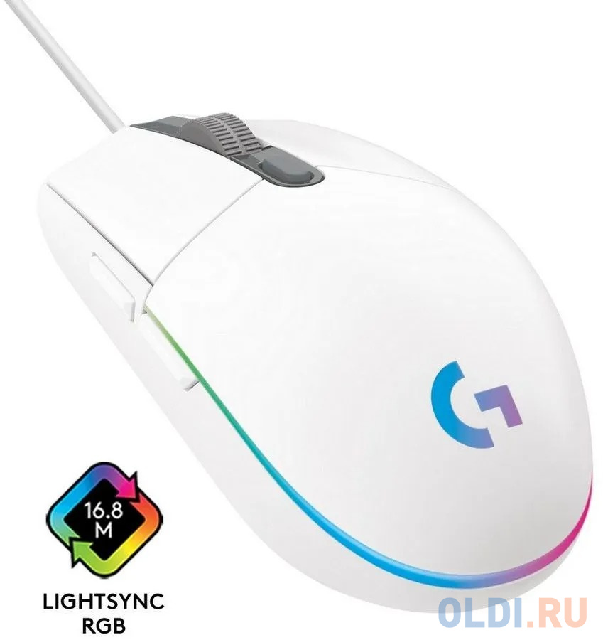Мышь проводная Logitech G102 LightSync белый USB фото