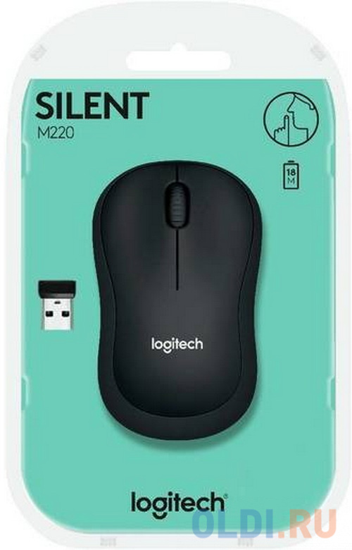 Мышь беспроводная Logitech M220 графитовый USB + радиоканал фото