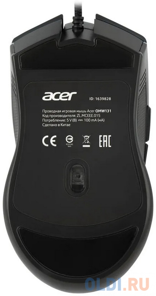 Мышь проводная Acer OMW131 чёрный USB фото