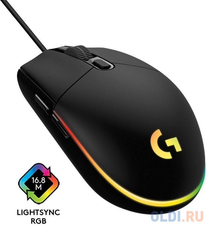 Мышь проводная Logitech G102 LightSync чёрный USB фото