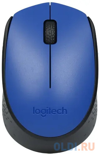 Мышь беспроводная Logitech M170 чёрный синий USB + радиоканал мышь беспроводная оптическая defender accura mm 275 черно синий 6 кнопок 800 1600 dpi