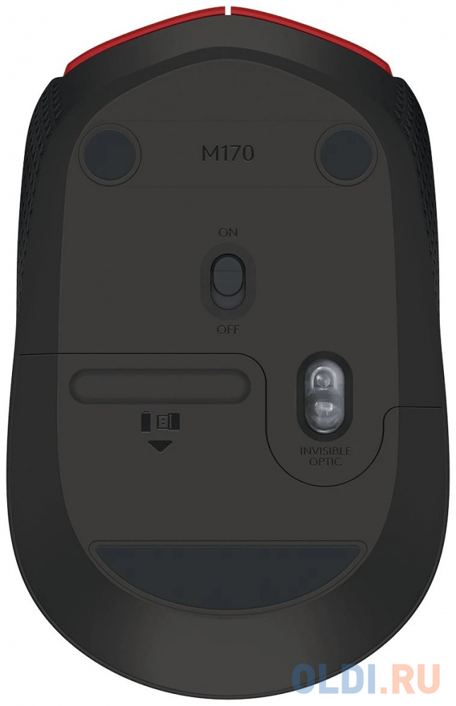 Мышь беспроводная Logitech M170 красный USB + радиоканал фото
