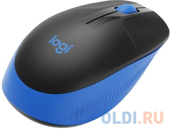 Мышь беспроводная Logitech M190 чёрный синий USB + радиоканал фото