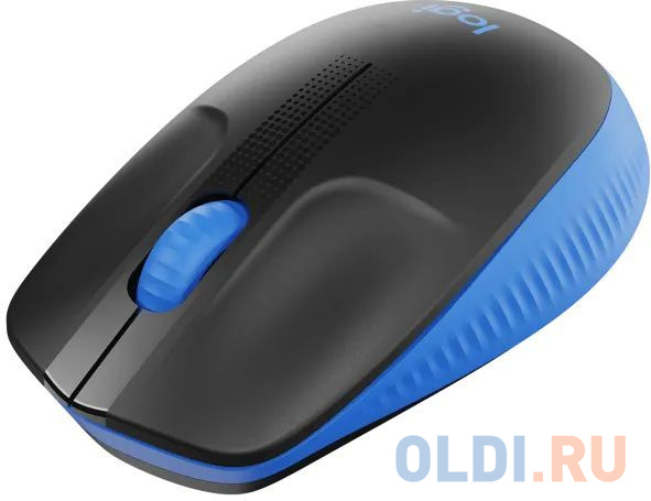 Мышь беспроводная Logitech M190 чёрный синий USB + радиоканал фото