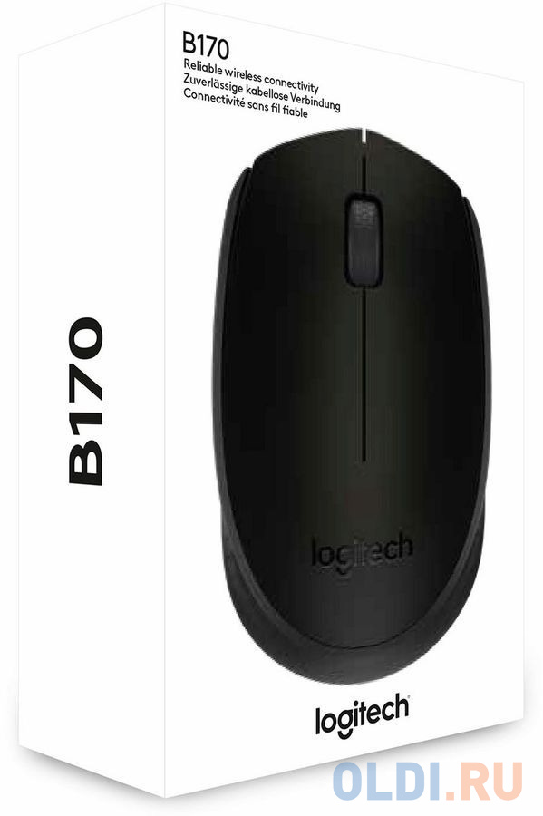 Мышь беспроводная Logitech B170 чёрный USB + радиоканал фото