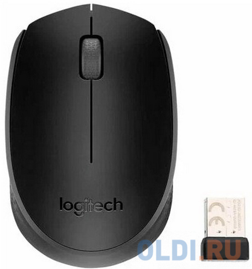 Мышь беспроводная Logitech B170 чёрный USB + радиоканал фото