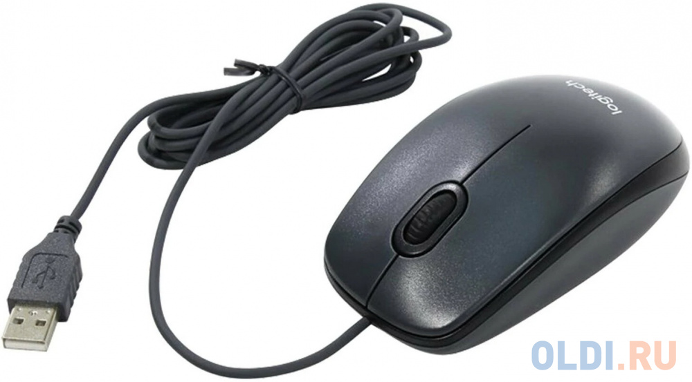 Мышь проводная Logitech M100 темно-серый USB фото