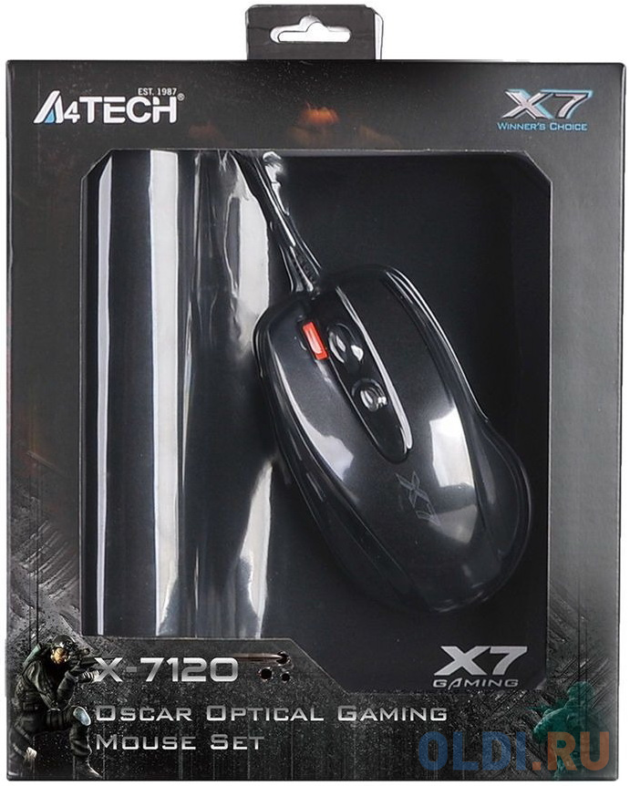 Мышь проводная A4TECH X-7120 чёрный USB игровой коврик для мыши mad catz s u r f rgb чёрный 900 x 300 x 4 мм rgb подсветка натуральная резина ткань