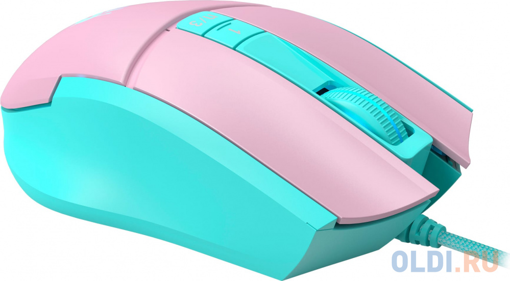 Мышь A4Tech Bloody L65 Max розовый/голубой оптическая (12000dpi) USB (6but) фото