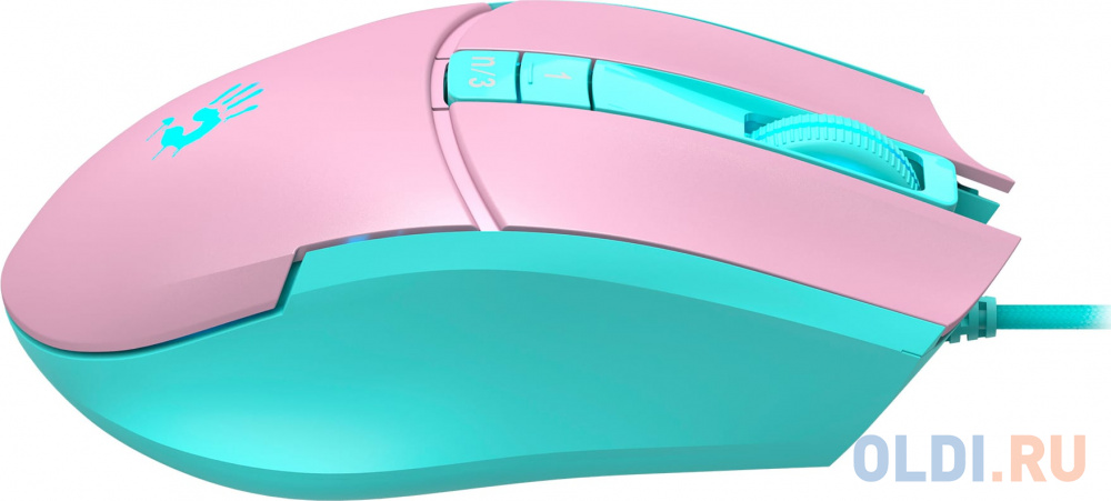Мышь A4Tech Bloody L65 Max розовый/голубой оптическая (12000dpi) USB (6but) фото