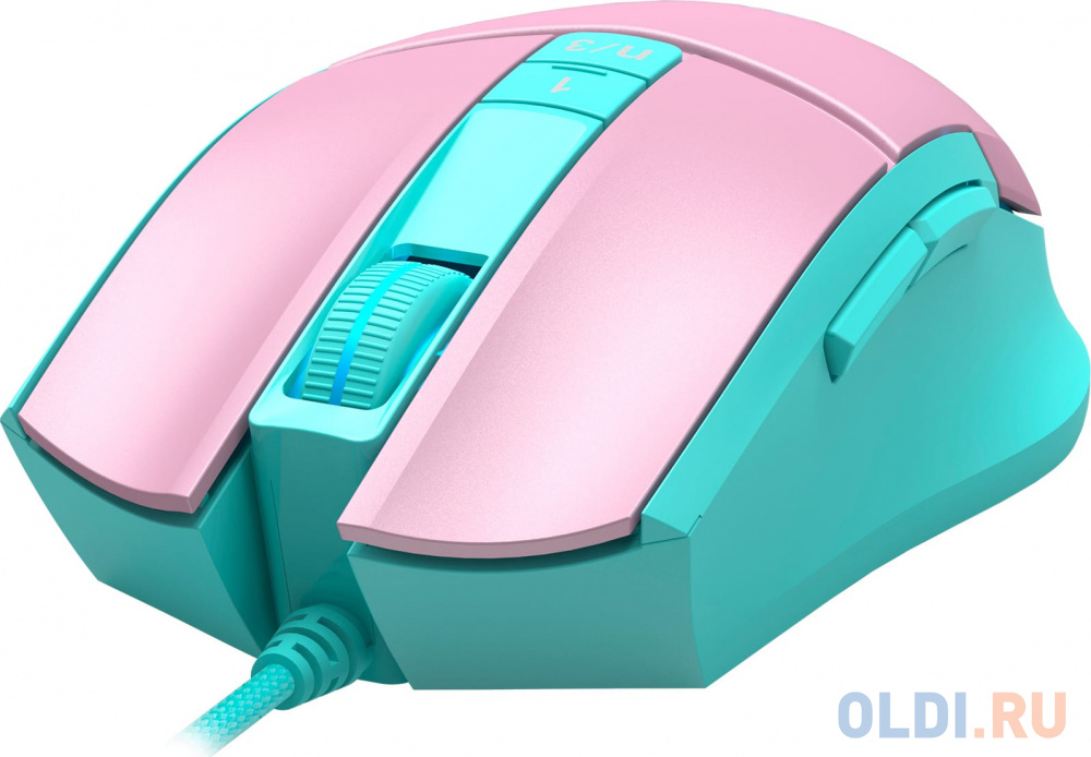 Мышь A4Tech Bloody L65 Max розовый/голубой оптическая (12000dpi) USB (6but) фото