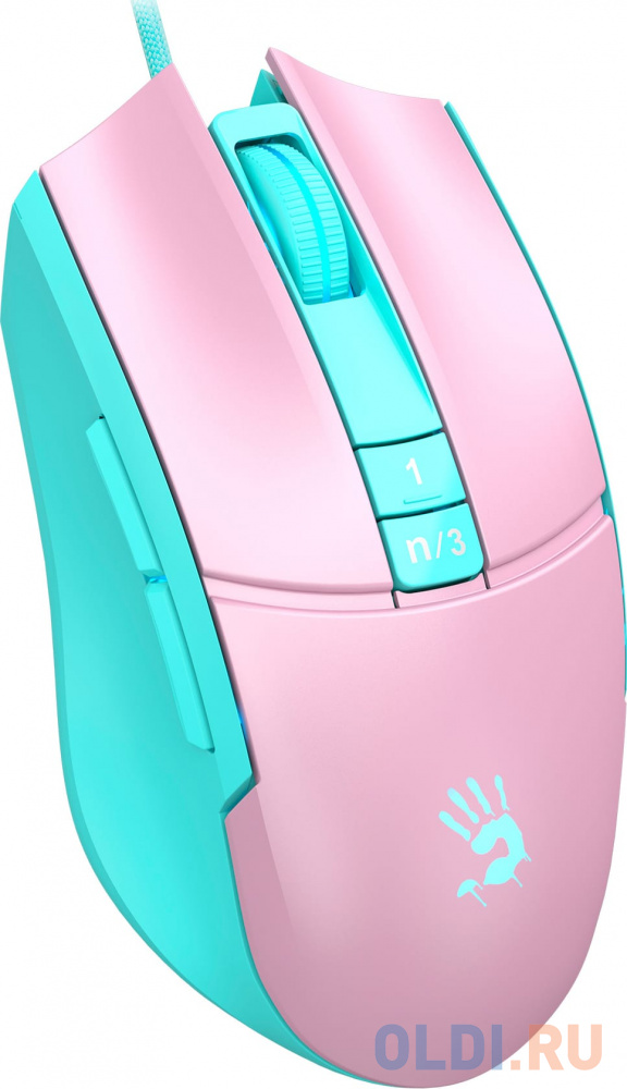 Мышь A4Tech Bloody L65 Max розовый/голубой оптическая (12000dpi) USB (6but) фото