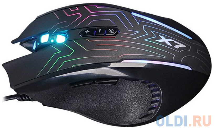 Мышь A4TECH X87, игровая, оптическая, проводная, USB, черный [x87 (maze)] фото