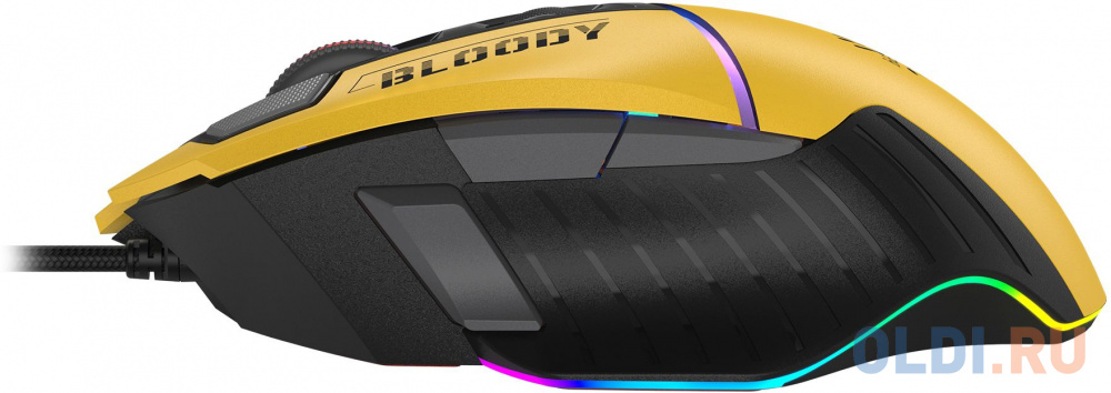 Мышь A4TECH Bloody W95 Max Sports, игровая, оптическая, проводная, USB, желтый и серый [w95 max sports lime] фото