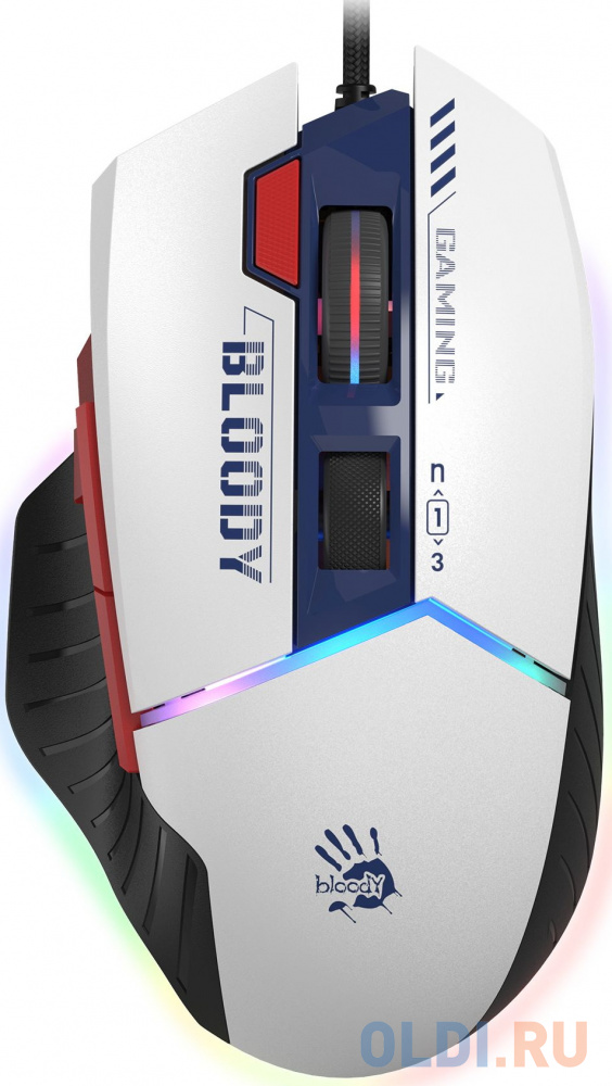Мышь A4TECH Bloody W95 Max Sports, игровая, оптическая, проводная, USB, синий и белый [w95 max sports navy] фото