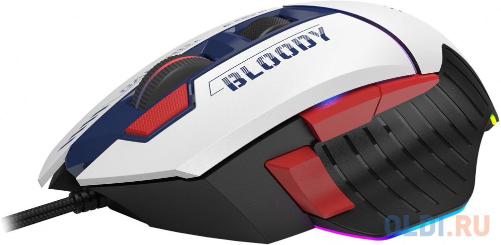 Мышь A4TECH Bloody W95 Max Sports, игровая, оптическая, проводная, USB, синий и белый [w95 max sports navy] фото