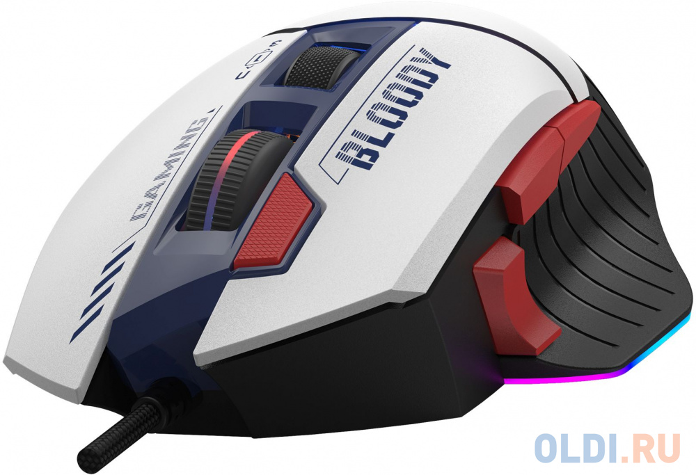 Мышь A4TECH Bloody W95 Max Sports, игровая, оптическая, проводная, USB, синий и белый [w95 max sports navy] фото