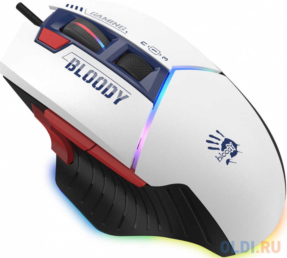 Мышь A4TECH Bloody W95 Max Sports, игровая, оптическая, проводная, USB, синий и белый [w95 max sports navy] фото