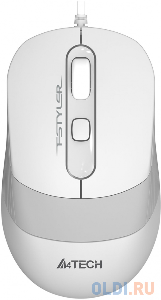 Мышь A4Tech Fstyler FM10S белый/серый оптическая (1600dpi) silent USB (4but) мышь a4tech fstyler fg45cs air голубой белый оптическая 2000dpi silent беспроводная usb для ноутбука 7but