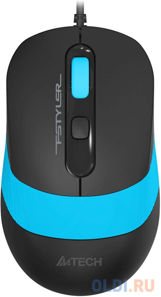 Мышь A4Tech Fstyler FM10S черный/голубой оптическая (1600dpi) silent USB (4but) мышь a4tech x87 оптическая 2400dpi usb 8but