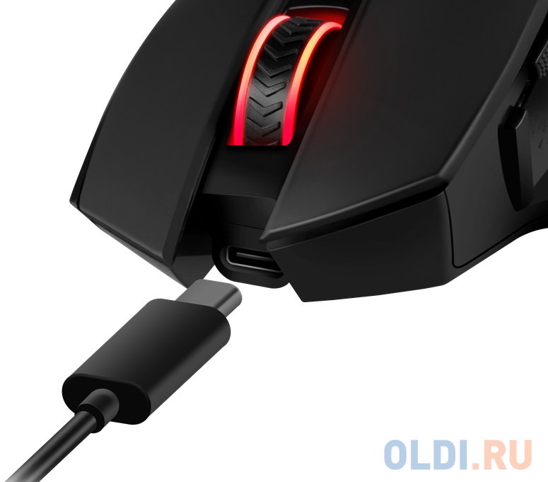 Беспроводная игровая мышь REDRAGON MIRAGE PRO чёрная (USB, 2.4G, Huano, 8 кн., 8000 Dpi, RGB подсветка, 700 мАч) фото