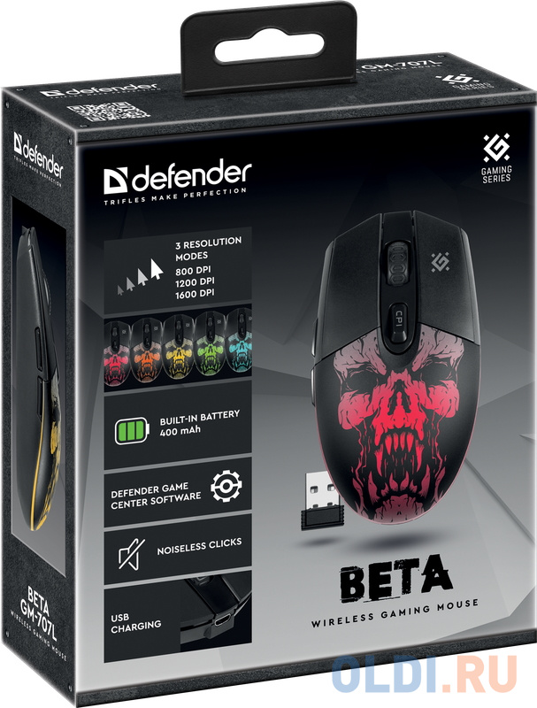 Мышка USB OPTICAL WRL BETA GM-707L 52707 DEFENDER фото