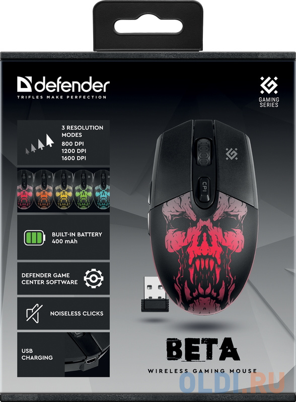 Мышка USB OPTICAL WRL BETA GM-707L 52707 DEFENDER фото
