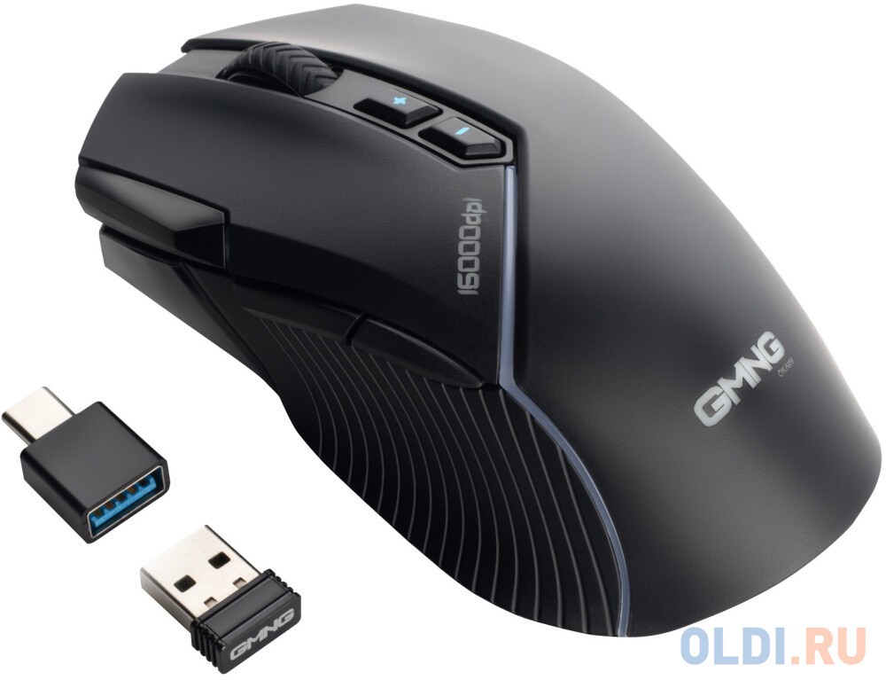 Мышь GMNG XM001, игровая, оптическая, беспроводная, USB, черный фото