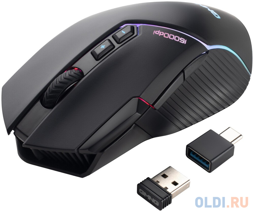Мышь GMNG XM001, игровая, оптическая, беспроводная, USB, черный фото