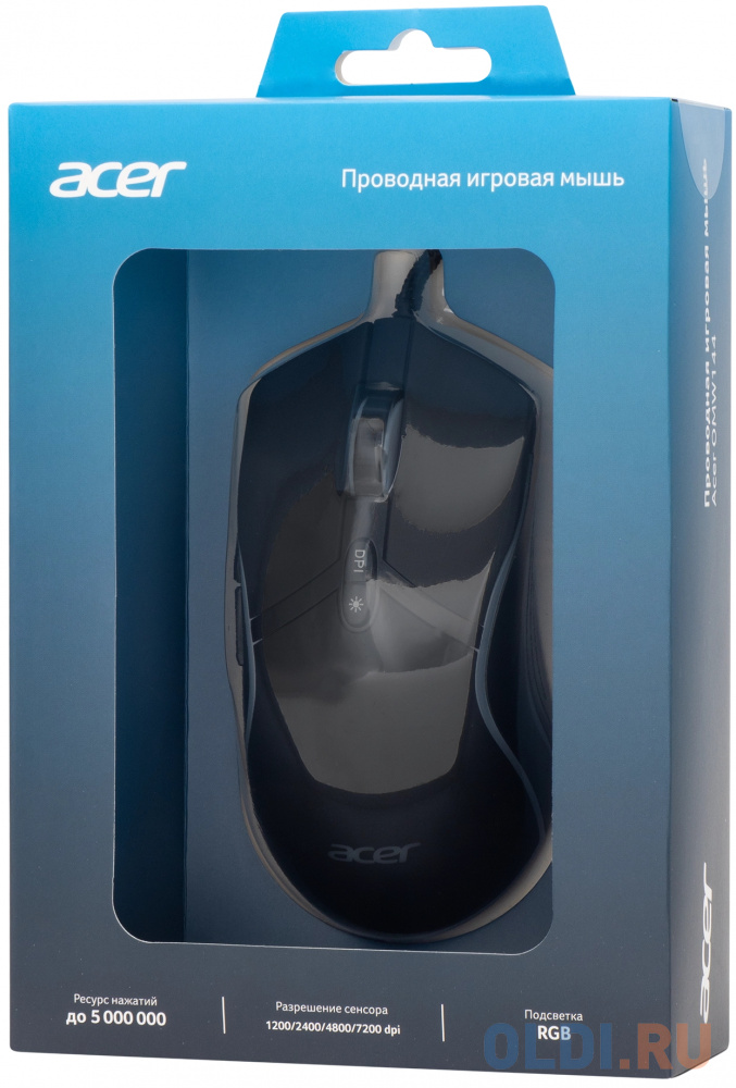 Мышь Acer OMW144 черный оптическая (3200dpi) USB (7but) фото