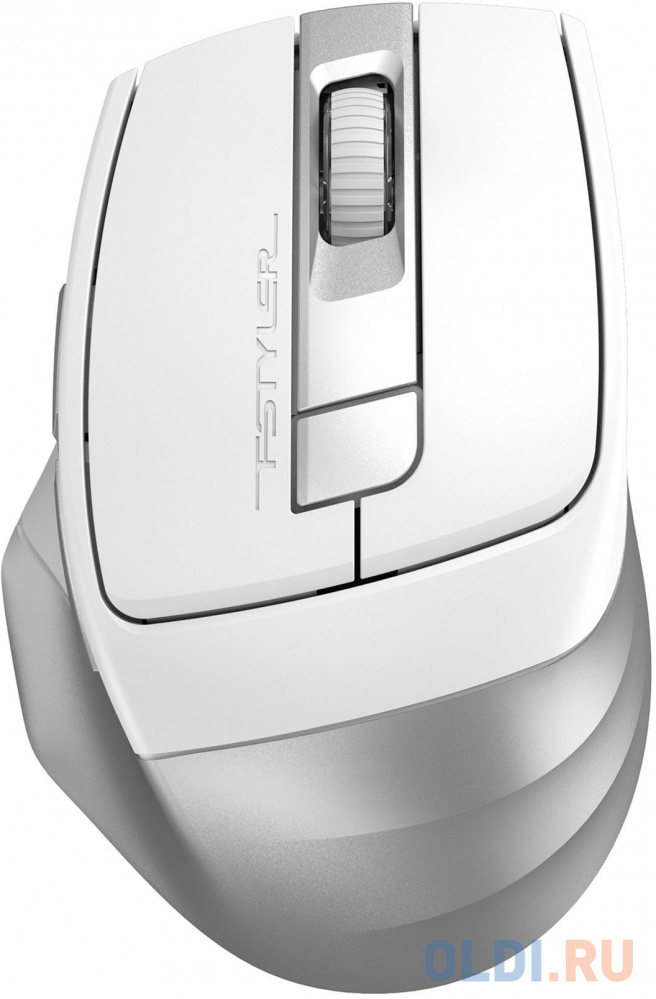 Мышь A4Tech Fstyler FB35CS белый/серый оптическая (2000dpi) silent беспроводная BT/Radio USB (5but) мышка беспроводная usb logitech m240 silent off white 910 007120