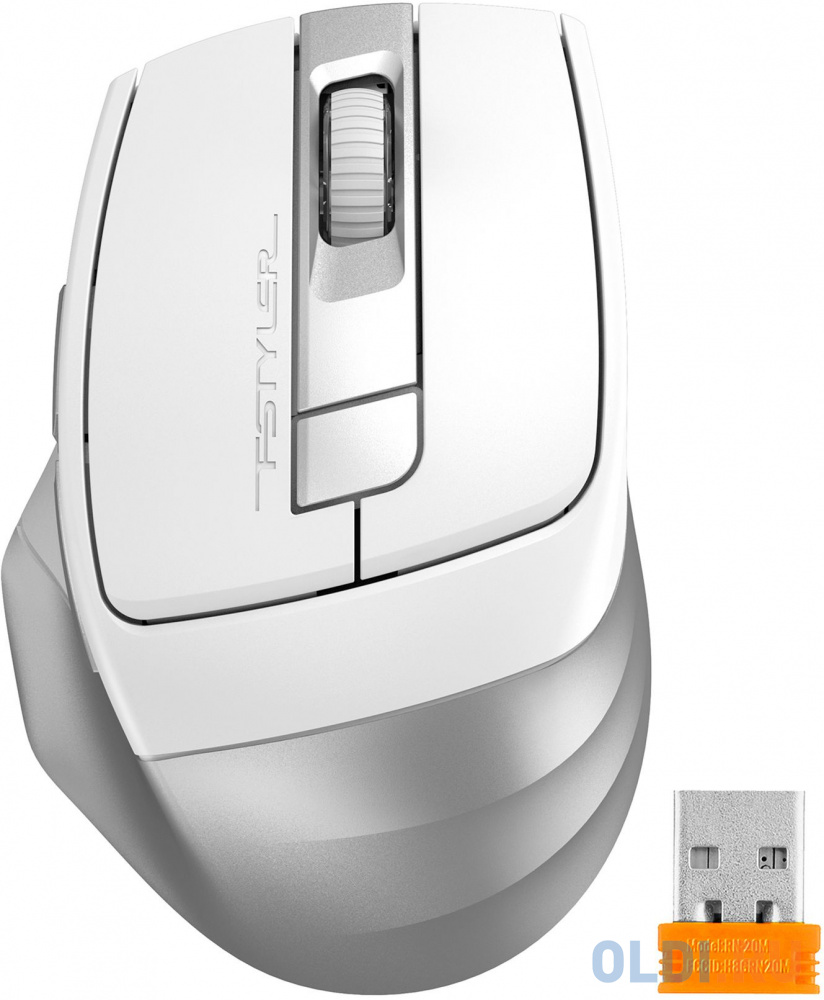 Мышь A4Tech Fstyler FB35CS белый/серый оптическая (2000dpi) silent беспроводная BT/Radio USB (5but) FB35CS USB ICY WHITE - фото 2