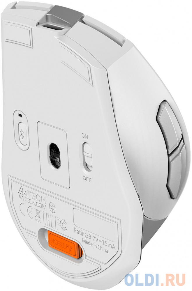 Мышь A4Tech Fstyler FB35CS белый/серый оптическая (2000dpi) silent беспроводная BT/Radio USB (5but) FB35CS USB ICY WHITE - фото 7