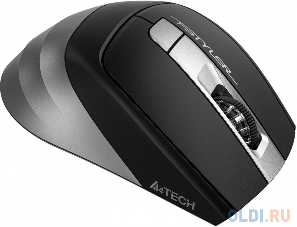 Мышь A4Tech Fstyler FB35S серый/черный оптическая (2000dpi) беспроводная BT/Radio USB для ноутбука (5but) фото